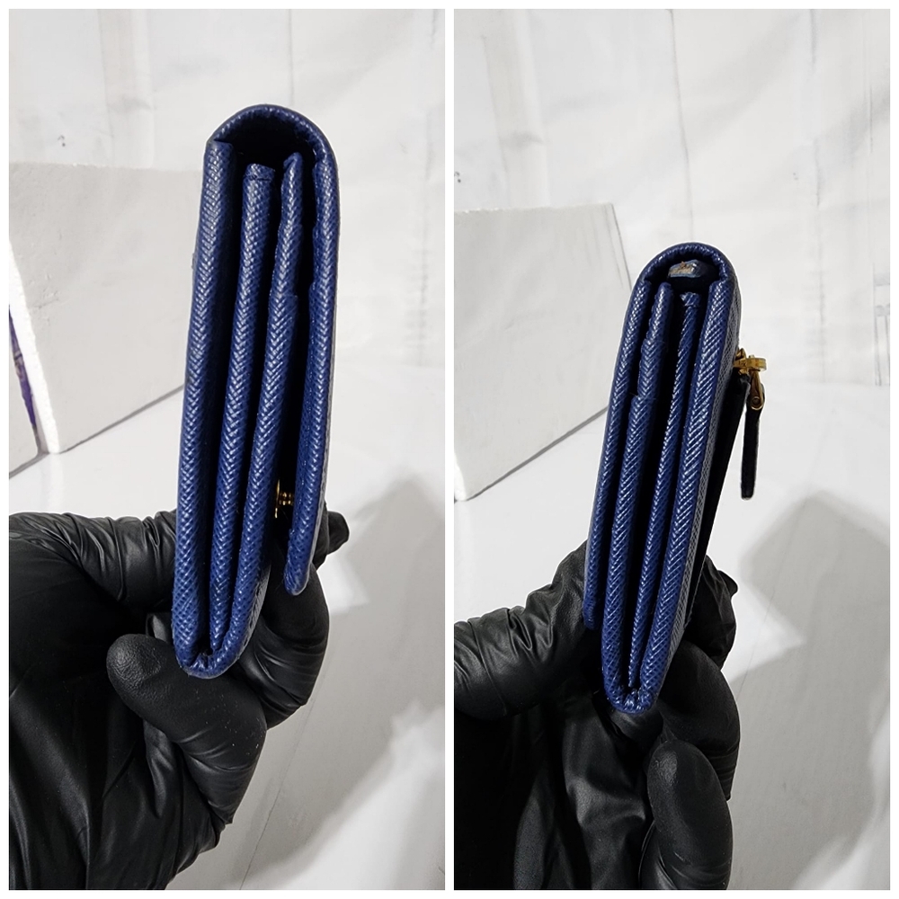 Prada Saffiano Leather Continental Wallet Blue - Picture 7 of 13